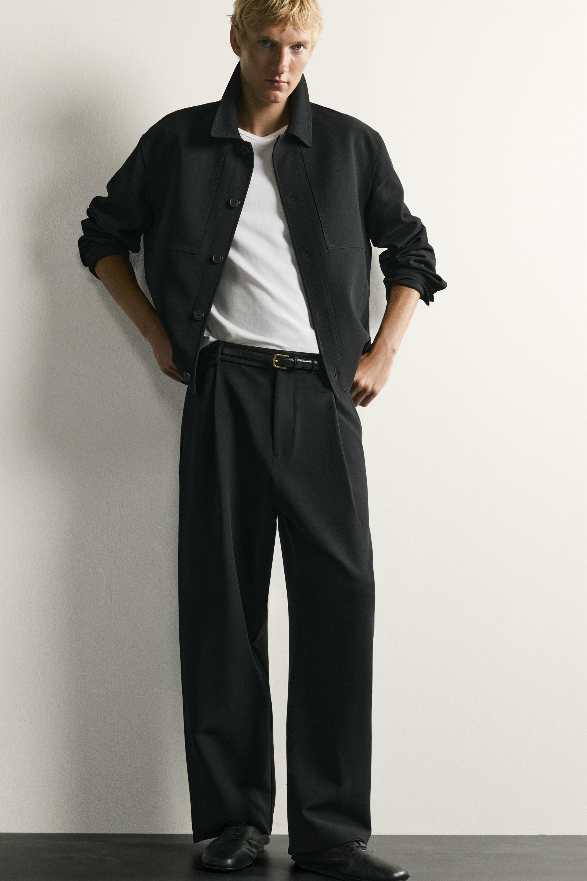 RELAXED FIT PLEATED PANTS